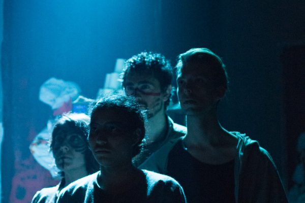THE OUTLIERS: CAMPFIRE STORIES OF THE FUTURE September 16 - 18, 2017 World Peace Theatre, Kawasaki  Featuring Andrew Woolner, Sasha Aronson, Erik Røger,, and Anisa Dar. Devised by Andrew Woolner, Sasha Aronson, Erik Røger,, and Lindsey Kuhn  Production design by Lindsey Kuhn Sound Design & Music by Chloe Kwok Sound operator and live guitar by Chris Autry  Lights designed by Jeremy Plant Lights operated by Manami Nishida  Stage Crew Paula Tabarez Jiri Terpstra