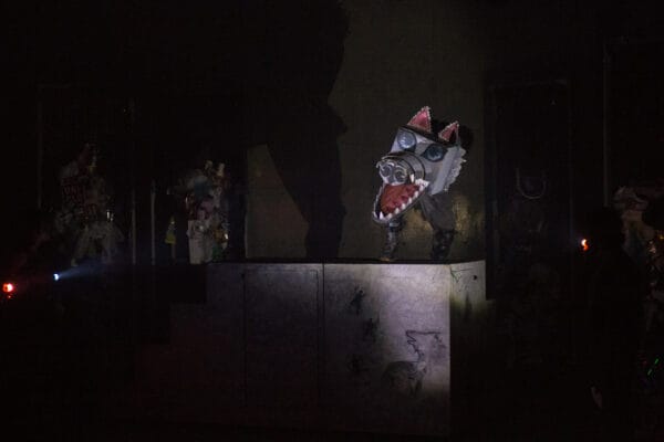 THE OUTLIERS: CAMPFIRE STORIES OF THE FUTURE September 16 - 18, 2017 World Peace Theatre, Kawasaki  Featuring Andrew Woolner, Sasha Aronson, Erik Røger,, and Anisa Dar. Devised by Andrew Woolner, Sasha Aronson, Erik Røger,, and Lindsey Kuhn  Production design by Lindsey Kuhn Sound Design & Music by Chloe Kwok Sound operator and live guitar by Chris Autry  Lights designed by Jeremy Plant Lights operated by Manami Nishida  Stage Crew Paula Tabarez Jiri Terpstra